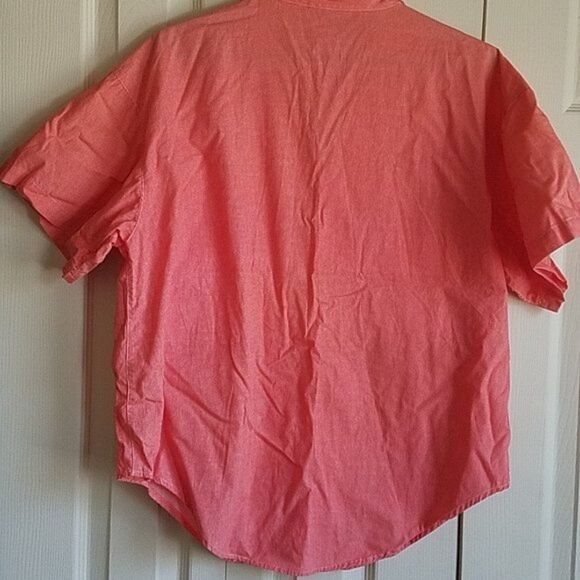 Calvin Klein Sport Blouse Coral and Cream Checks Size M - Picture 6 of 8